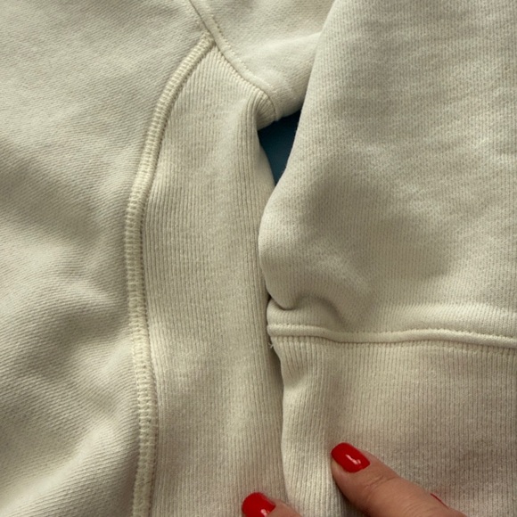 Champion Women's Light Cream Crewneck Sweatshirt with Logo - Picture 7 of 11